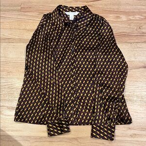 Vintage, Stylish Burgundy, Black and Gold Women's Top
